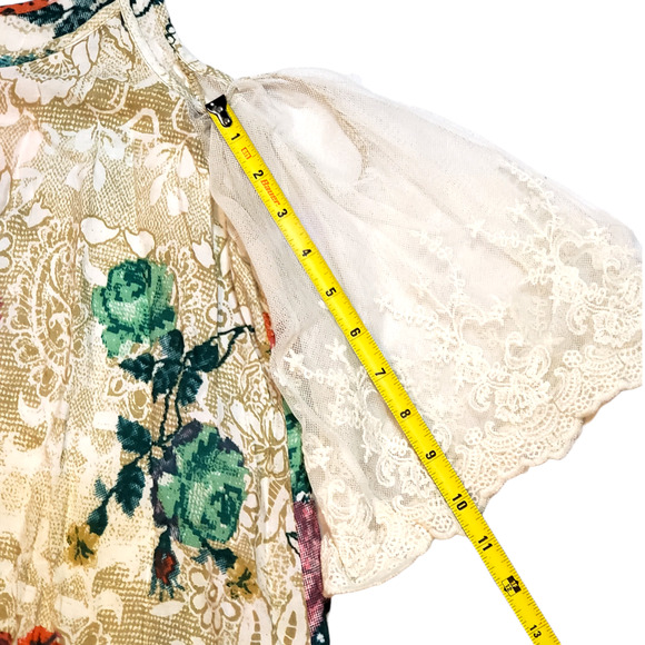 UMGEE Floral Lace Cold Shoulder Boho Chic Lightweight Hippie Bohemian Minimalist - Picture 7 of 8